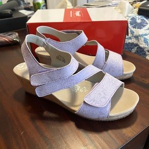 9.5 Wide Cork Wedge Sandals *Like New*